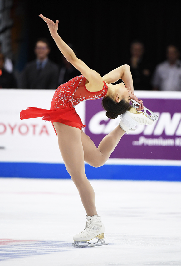 Mirai Nagasu performs her free skate at the U.S. Figure Skating Championshi...