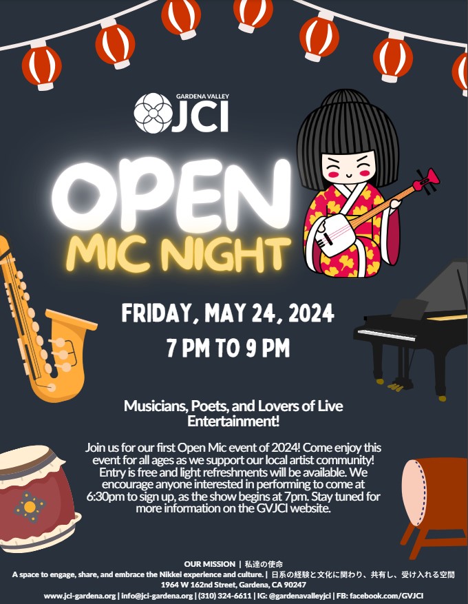 Gardena Valley JCI Open Mic Night Discover Nikkei